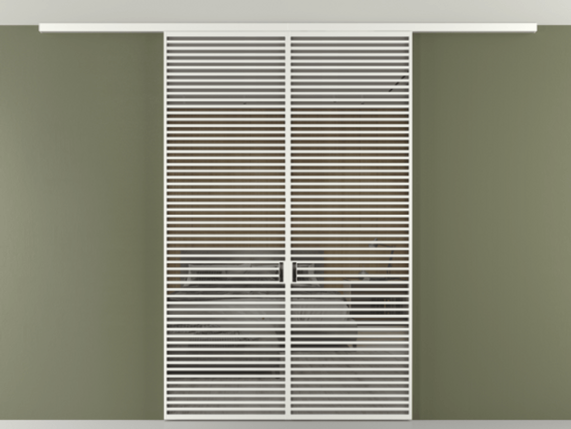 Перегородка Формато вдоль стены на потолок 2 створки АЛПР 040.07 Алюминий светло-серый Рефлективное серое стекло "Стопсол", калёное Цена 459520 ₽ | Volhovec