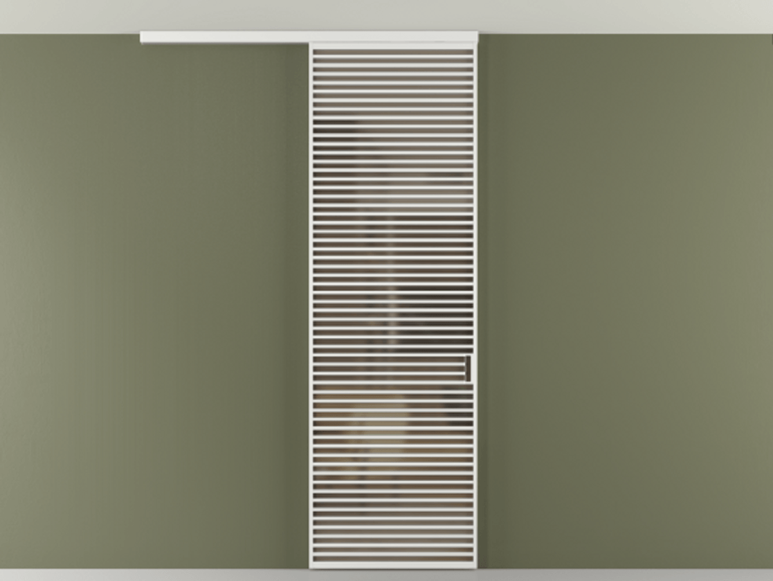 Перегородка Формато вдоль стены на потолок 1 створка АЛПР 040.07 Алюминий белоснежный Сатинированное бронзовое стекло, триплекс Цена 38007280 so'm | Volhovec