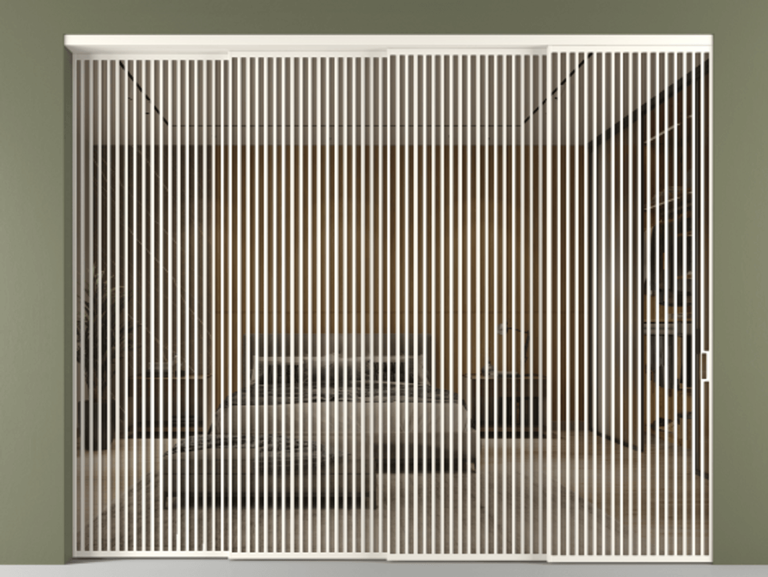 Перегородка Формато внутри проёма 4 створки с синхронным механизмом АЛПР 040.06 Алюминий пудровый белый Рефлективное бронзовое стекло "Стопсол", калёное. Цена 162992760 so'm 1. Полотно 4 шт. (800/2100 мм)
2. Комплект установки раздвижной системы
3. Базовый комплект фурнитуры
4. Комплект фурнитуры телескопик синхро-3
5. Ручка Рондо. Фабрика дверей Волховец 8 (800) 551 43 19 Перегородка Формато внутри проёма 4 створки с синхронным механизмом АЛПР 040.06 Алюминий пудровый белый Рефлективное бронзовое стекло "Стопсол", калёное Цена 162992760 so'm | Volhovec