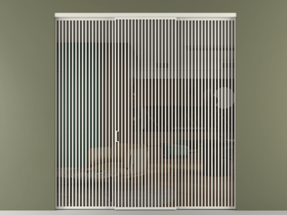 Перегородка Formato внутри проёма 3 створки АЛПР 040.06 Алюминий Белый Прозрачное серое стекло, триплекс Цена 88893700 so'm | Volhovec