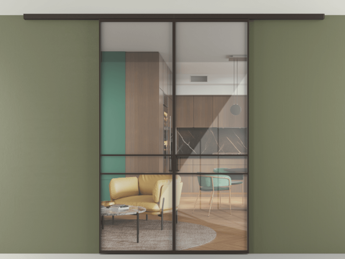 Перегородка Формато вдоль стены на потолок 2 створки АЛПР 040.02 Алюминий антрацит Рефлективное прозрачное стекло "Стопсол", калёное. Цена 42158230 so'm 1. Полотно 2 шт. (800/2100 мм)
2. Комплект установки раздвижной системы
3. Базовый комплект фурнитуры
4.Ручка Рондо. Фабрика дверей Волховец 8 (800) 551 43 19 Перегородка Формато вдоль стены на потолок 2 створки АЛПР 040.02 Алюминий антрацит Рефлективное прозрачное стекло "Стопсол", калёное Цена 42158230 so'm | Volhovec