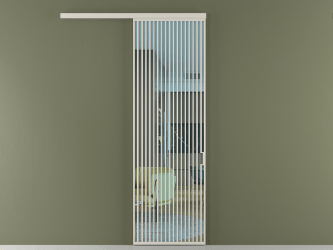 Перегородка Formato вдоль стены 1 створка АЛПР 040.06 Алюминий облачно-серый Прозрачное голубое стекло, триплекс Цена 37449440 so'm  | Volhovec