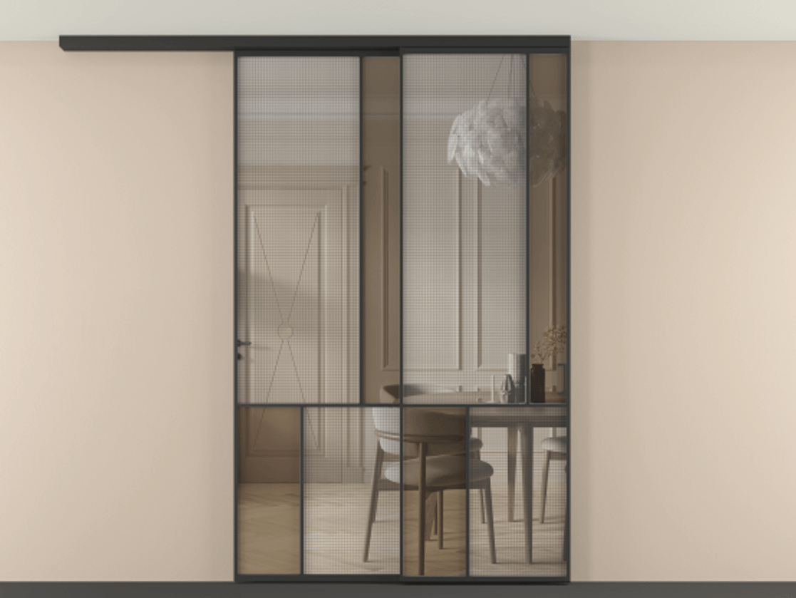 Перегородка Mosaic вдоль стены на потолок телескопик синхро 2 АЛПР 041.21 Алюминий Черный Декоративное стекло с сеткой "Mesh silver", триплекс, 6 мм + Прозрачное бронзовое стекло, триплекс, 6 мм. Скрытый короб ЧЕР Цена 65532460 so'm . Фабрика дверей Волховец 8 (800) 551 43 19 Перегородка Mosaic вдоль стены на потолок телескопик синхро 2 АЛПР 041.21 Алюминий Черный Декоративное стекло с сеткой "Mesh silver", триплекс, 6 мм + Прозрачное бронзовое стекло, триплекс, 6 мм Цена 65532460 so'm | Volhovec