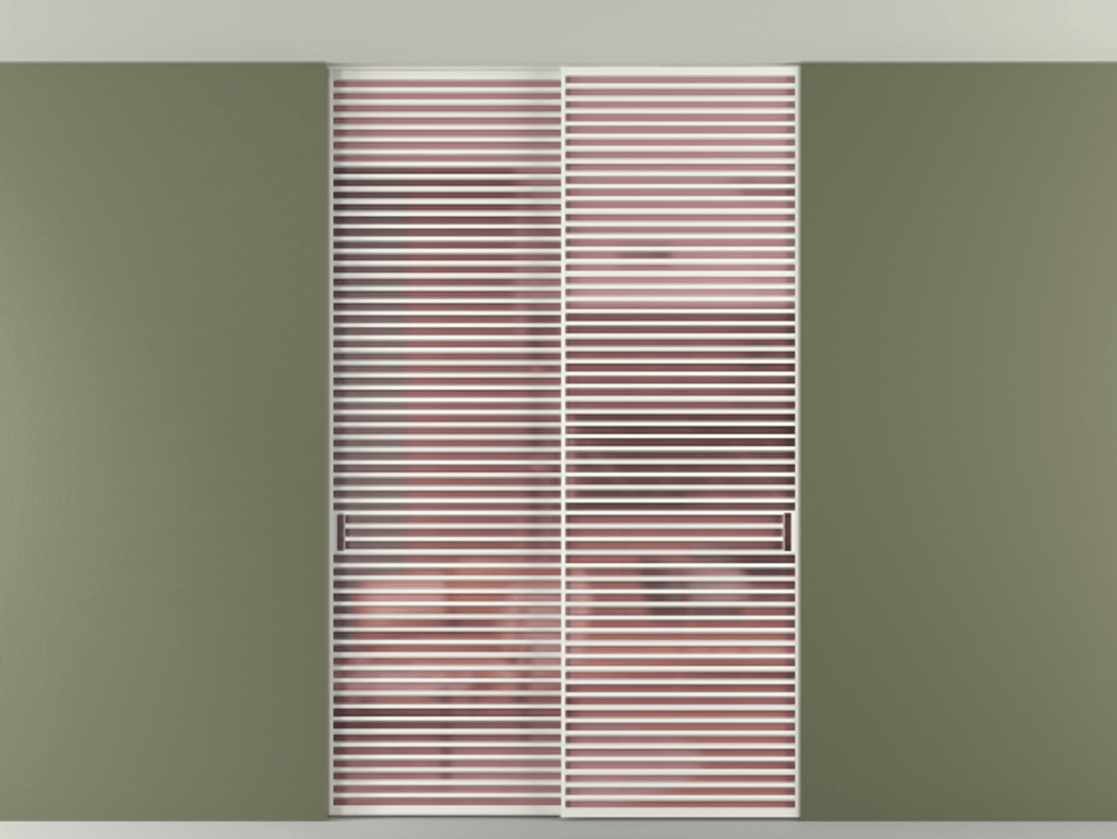 Перегородка Formato внутри проёма скрытое крепление в потолок 2 створки АЛПР 040.07 Алюминий светло-серый Сатинированное розовое стекло, триплекс Цена 83212750 so'm | Volhovec