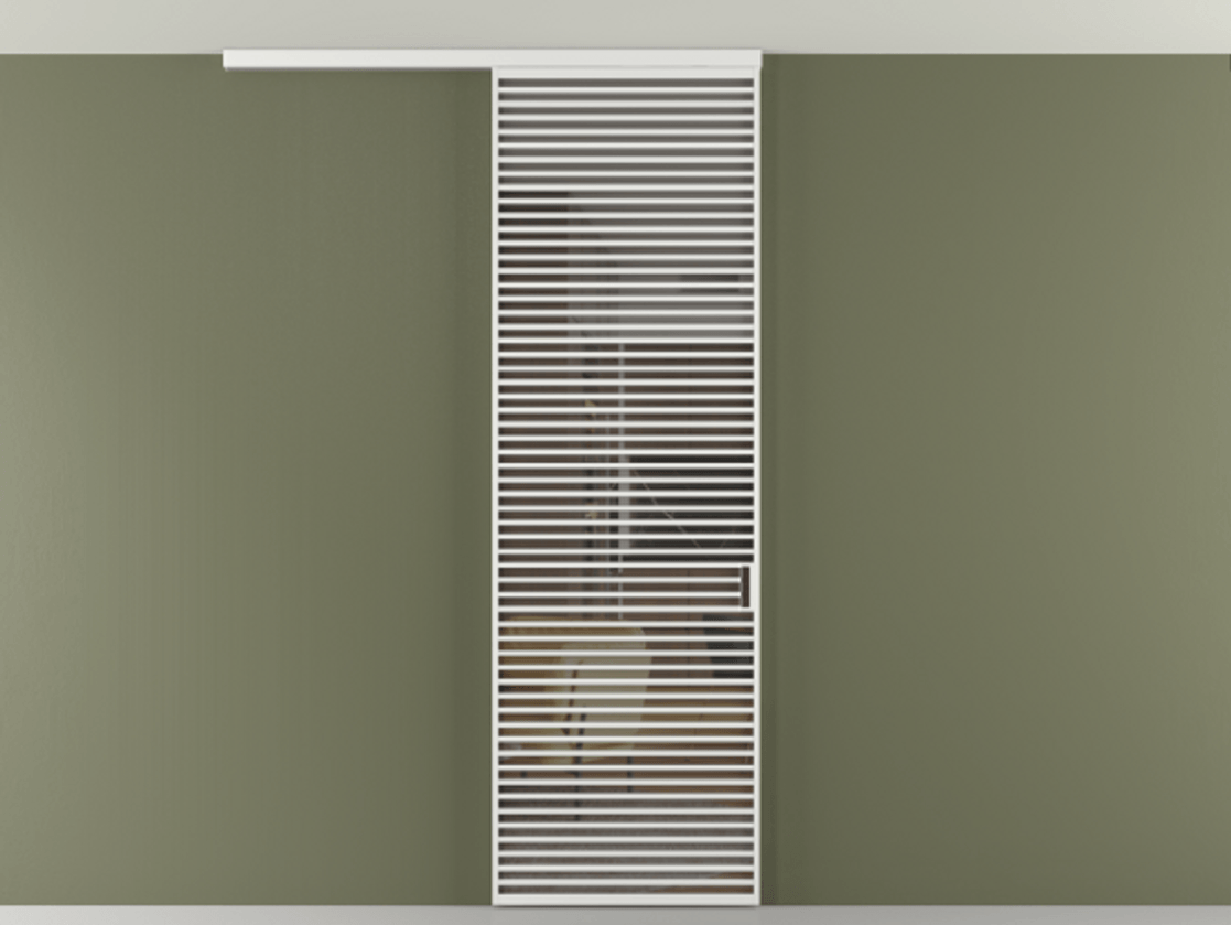 Перегородка Формато вдоль стены на потолок 1 створка АЛПР 040.07 Алюминий белоснежный Прозрачное серое стекло, триплекс Цена 38007280 so'm | Volhovec