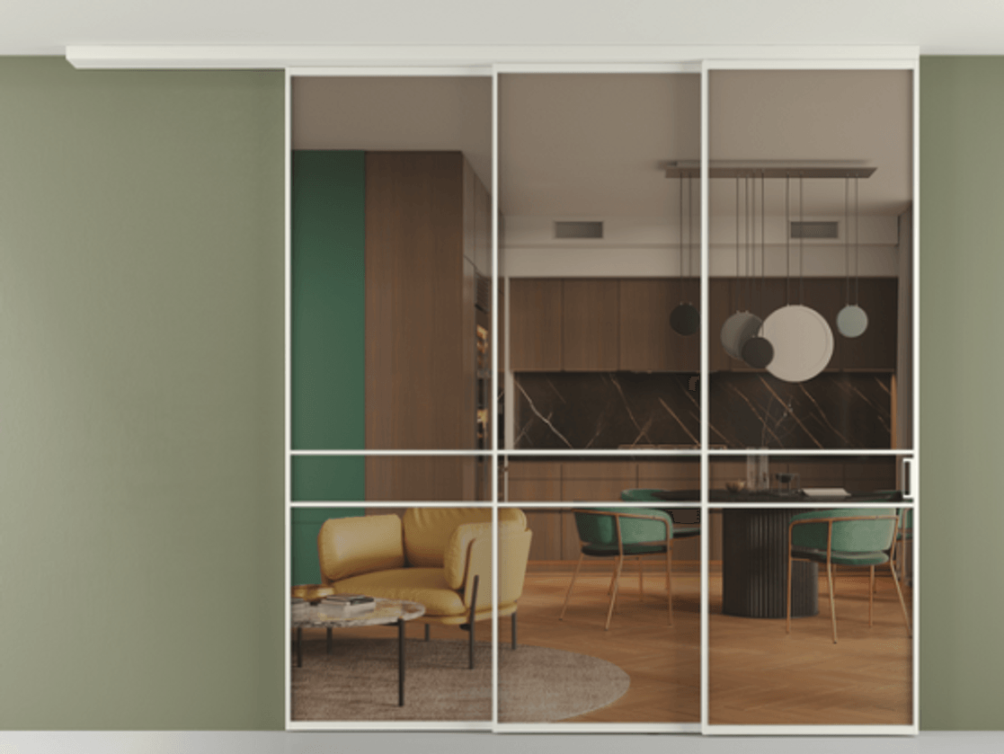 Перегородка Formato вдоль стены на потолок телескопик синхро 3 #VENDORCODE# #FURNISH# #GLASS# Цена #PRICE# #CURRENCY# | Volhovec