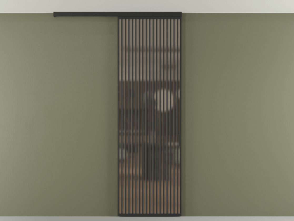 Перегородка Формато вдоль стены на потолок 1 створка АЛПР 040.06 Алюминий Черный Сатинированное бронзовое стекло, триплекс Цена 34542480 so'm | Volhovec