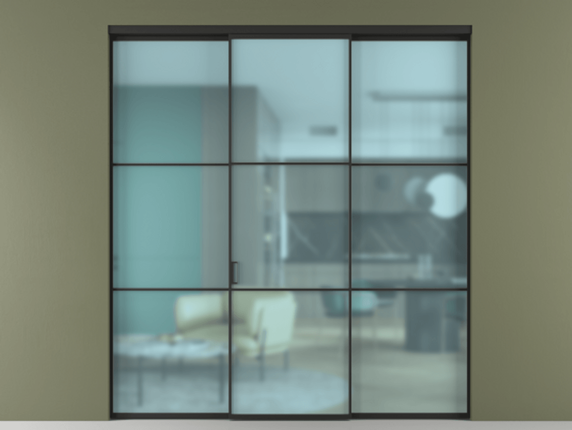 Перегородка Формато внутри проёма 3 створки АЛПР 040.03 Алюминий Черный Сатинированное голубое стекло, триплекс. Скрытый короб ЧЕР Цена 46278930 so'm 1. Полотно 3 шт. (800/2100 мм)
2. Комплект установки раздвижной системы
3. Базовый комплект фурнитуры
4.Ручка Рондо. Фабрика дверей Волховец 8 (800) 551 43 19 Перегородка Формато внутри проёма 3 створки АЛПР 040.03 Алюминий Черный Сатинированное голубое стекло, триплекс Цена 46278930 so'm | Volhovec