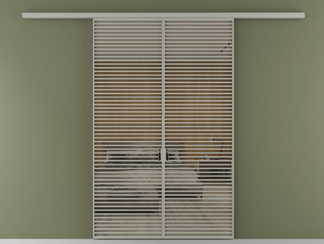 Перегородка Formato вдоль стены 2 створки АЛПР 040.07 Алюминий нейтральный серый Рефлективное бронзовое стекло "Stopsol", калёное Цена 90335000 so'm | Volhovec