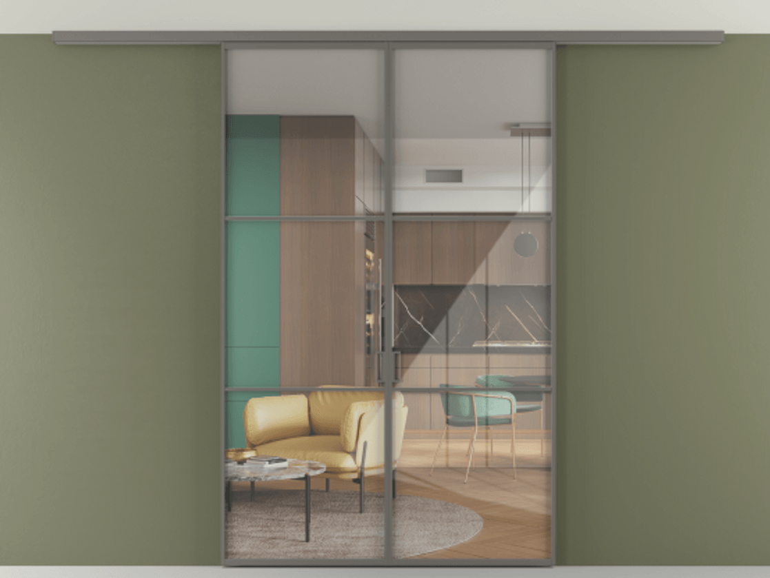 Перегородка Формато вдоль стены на потолок 2 створки АЛПР 040.03 Алюминий классический серый Рефлективное прозрачное стекло "Стопсол", калёное. Цена 42158230 so'm 1. Полотно 2 шт. (800/2100 мм)
2. Комплект установки раздвижной системы
3. Базовый комплект фурнитуры
4.Ручка Рондо. Фабрика дверей Волховец 8 (800) 551 43 19 Перегородка Формато вдоль стены на потолок 2 створки АЛПР 040.03 Алюминий классический серый Рефлективное прозрачное стекло "Стопсол", калёное Цена 42158230 so'm | Volhovec