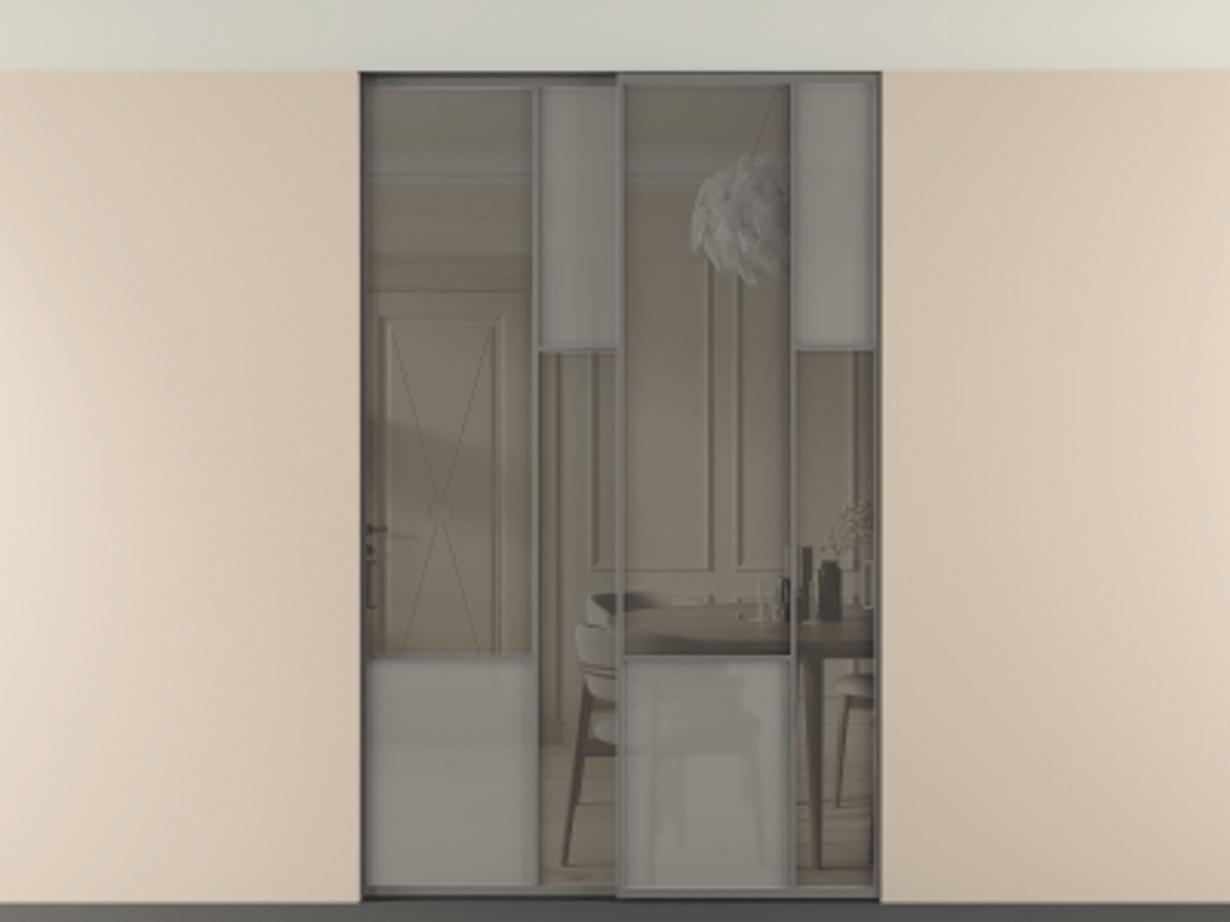 Перегородка Мозаик внутри проёма скрытое крепление в потолок 2 створки АЛПР 041.12 Алюминий классический серый Сатинированное серое стекло, триплекс, 6 мм + Прозрачное серое стекло, триплекс. Цена 65889740 so'm . Фабрика дверей Волховец 8 (800) 551 43 19 Перегородка Мозаик внутри проёма скрытое крепление в потолок 2 створки АЛПР 041.12 Алюминий классический серый Сатинированное серое стекло, триплекс, 6 мм + Прозрачное серое стекло, триплекс Цена 65889740 so'm | Volhovec