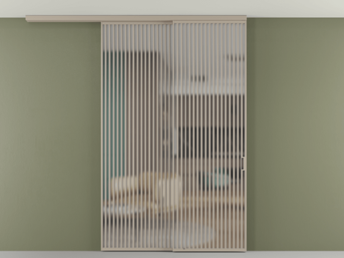 Перегородка Формато вдоль стены на потолок 2 створки с синхронным механизмом АЛПР 040.06 Алюминий бисквитный Сатинированное стекло "Мателюкс Кристал Вижн", калёное, матовое, каленое 6 мм. Цена 94040970 so'm 1. Полотно 2 шт. (800/2100 мм)
2. Комплект установки раздвижной системы
3. Базовый комплект фурнитуры
4.Ручка Рондо. Фабрика дверей Волховец 8 (800) 551 43 19 Перегородка Формато вдоль стены на потолок 2 створки с синхронным механизмом АЛПР 040.06 Алюминий бисквитный Сатинированное стекло "Мателюкс Кристал Вижн", калёное, матовое, каленое 6 мм Цена 94040970 so'm | Volhovec