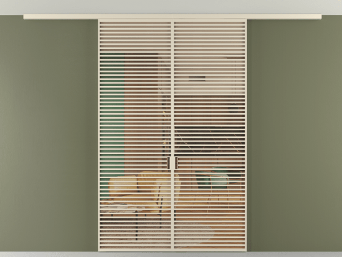 Перегородка Formato вдоль стены на потолок 2 створки АЛПР 040.07 Алюминий бежево-серый Прозрачное оранжевое стекло, триплекс Цена 90034560 so'm | Volhovec