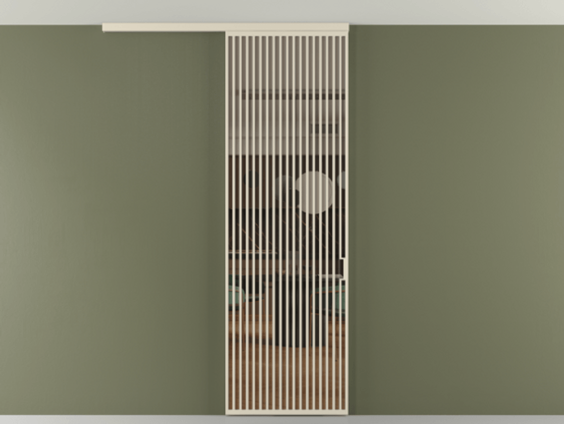 Перегородка Формато вдоль стены на потолок 1 створка АЛПР 040.06 Алюминий бежево-серый Прозрачное бронзовое стекло, триплекс Цена 36074720 so'm | Volhovec