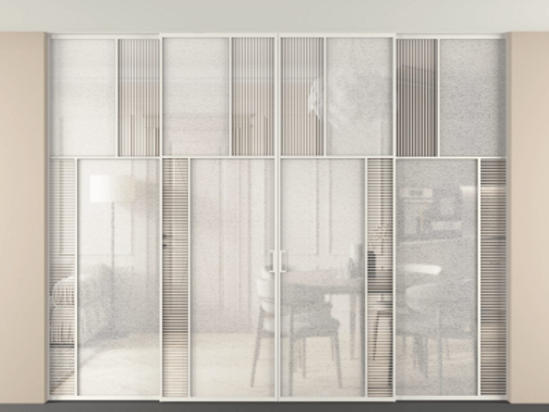 Перегородка Mosaic внутри проема четырёхстворчатая в потолок #VENDORCODE# #FURNISH# #GLASS# Цена #PRICE# #CURRENCY# | Volhovec