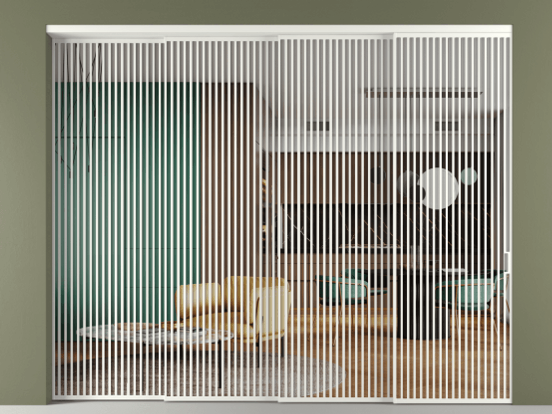 Перегородка Формато внутри проёма 4 створки с синхронным механизмом АЛПР 040.06 Алюминий светло-серый Прозрачное стекло "Кристал Вижн", калёное. Цена 162992760 so'm 1. Полотно 4 шт. (800/2100 мм)
2. Комплект установки раздвижной системы
3. Базовый комплект фурнитуры
4. Комплект фурнитуры телескопик синхро-3
5. Ручка Рондо. Фабрика дверей Волховец 8 (800) 551 43 19 Перегородка Формато внутри проёма 4 створки с синхронным механизмом АЛПР 040.06 Алюминий светло-серый Прозрачное стекло "Кристал Вижн", калёное Цена 162992760 so'm | Volhovec