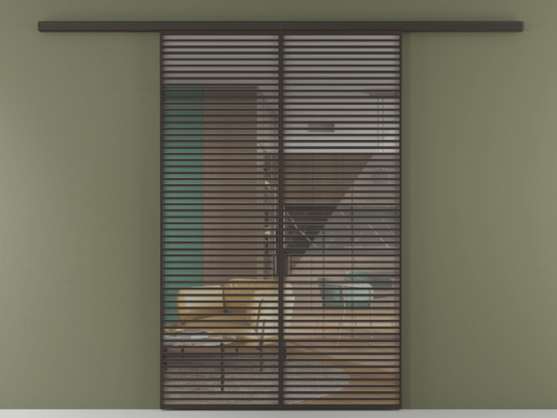 Перегородка Формато вдоль стены 2 створки АЛПР 040.07 Алюминий антрацит Рефлективное прозрачное стекло "Стопсол", калёное Цена 90335000 so'm | Volhovec