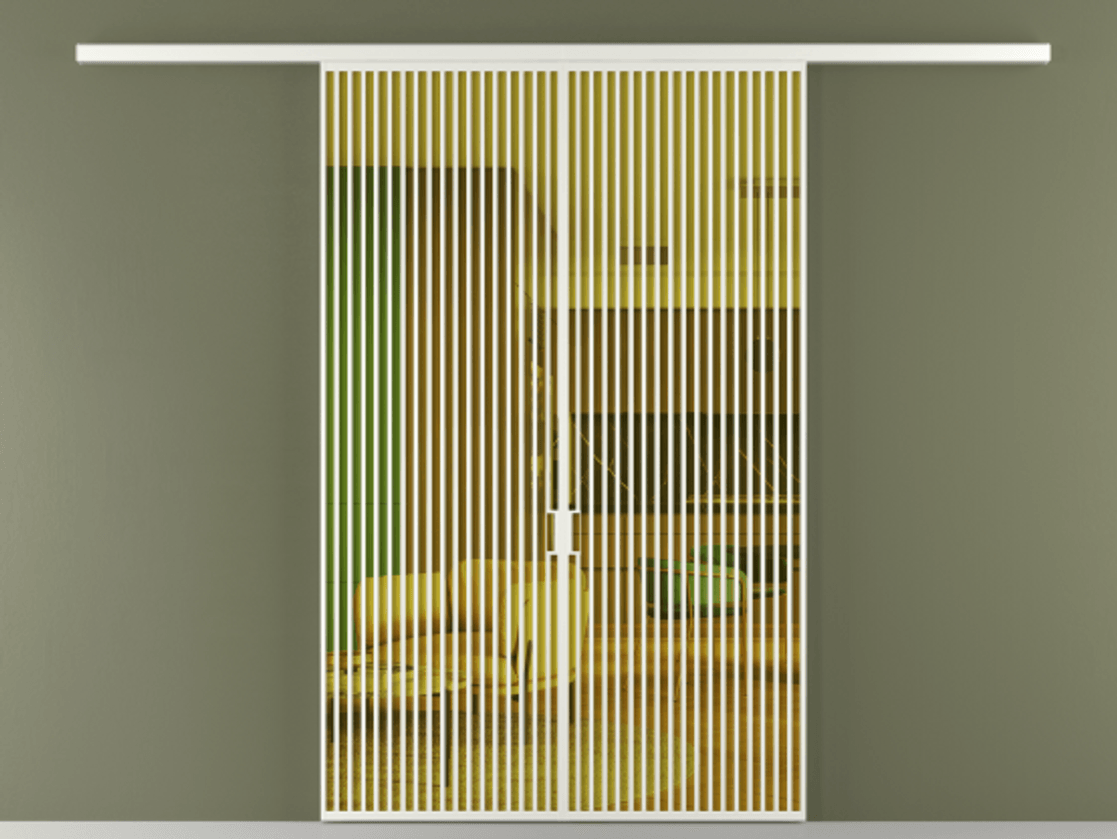 Перегородка Формато вдоль стены 2 створки АЛПР 040.06 Алюминий светло-серый Прозрачное жёлтое стекло, триплекс Цена 73031280 so'm | Volhovec