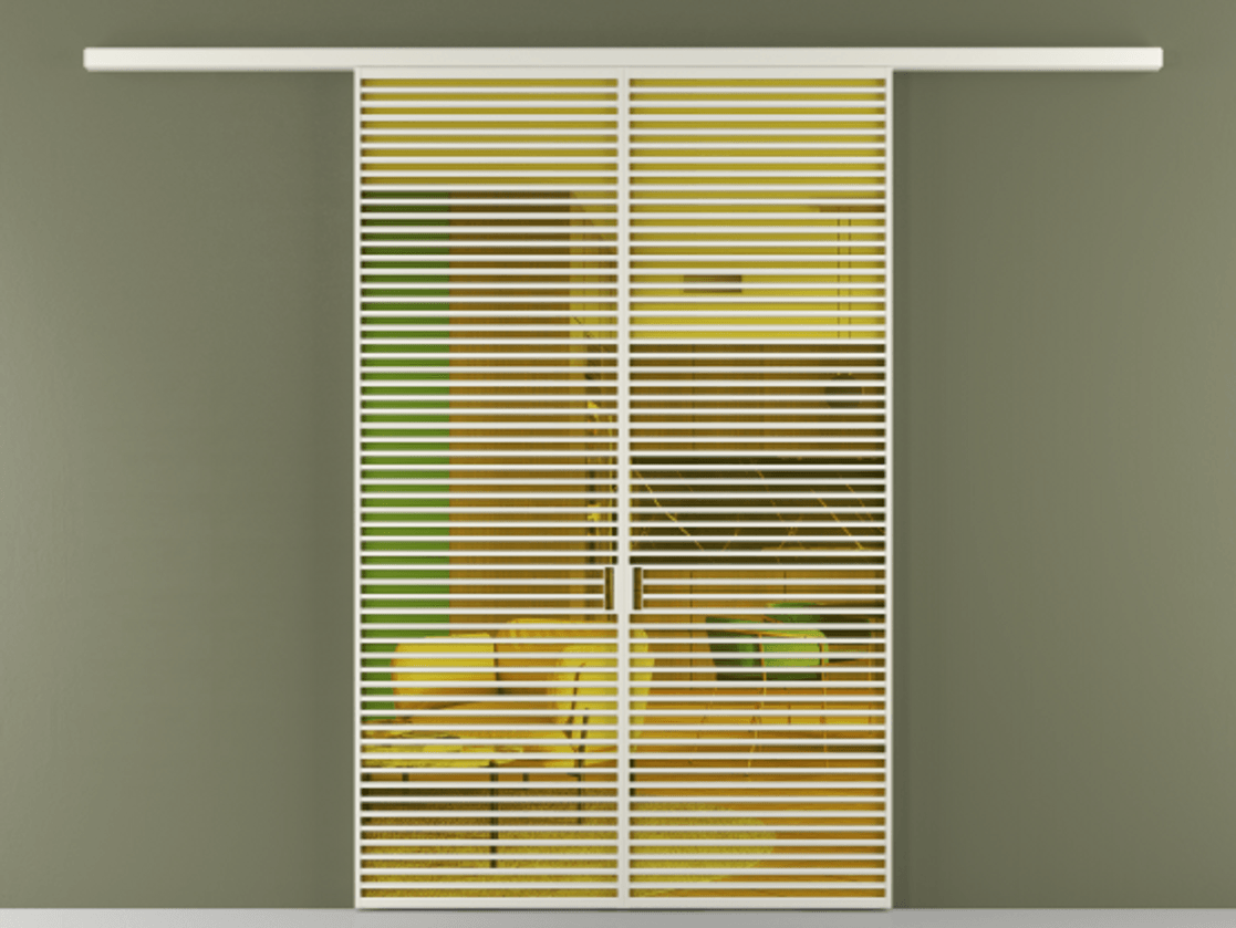 Перегородка Формато вдоль стены 2 створки АЛПР 040.07 Алюминий Белый Прозрачное жёлтое стекло, триплекс Цена 66563700 so'm | Volhovec