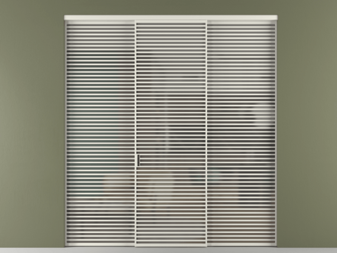 Перегородка Формато внутри проёма 3 створки АЛПР 040.07 Алюминий Белый Сатинированное серое стекло, триплекс Цена 88893700 so'm | Volhovec