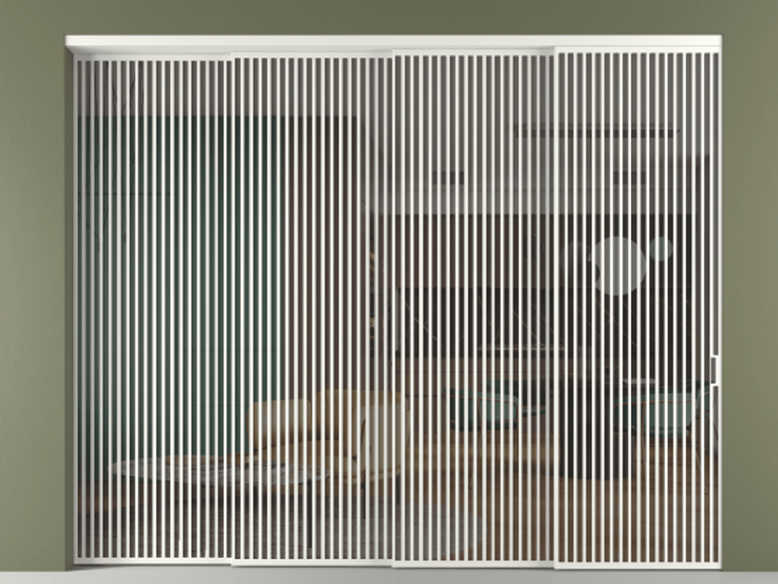 Перегородка Формато внутри проёма 4 створки с синхронным механизмом АЛПР 040.06 Алюминий светло-серый Прозрачное серое стекло, триплекс Цена 157795960 so'm | Volhovec