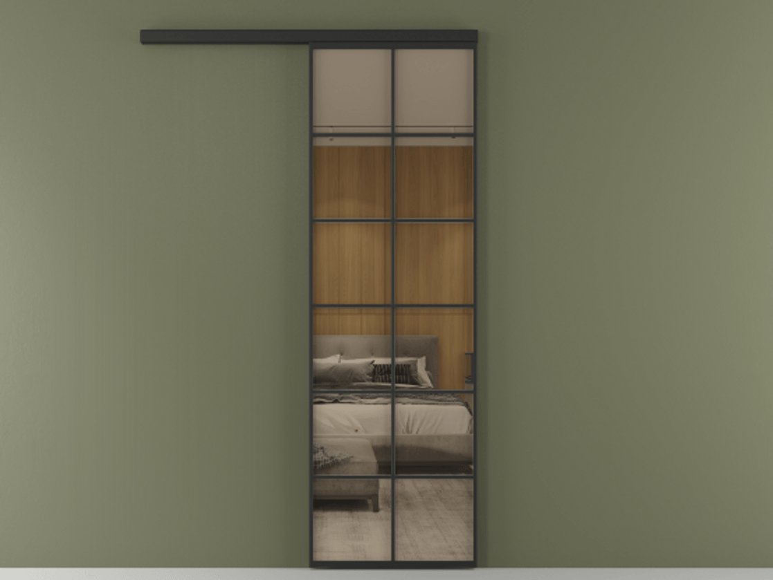 Перегородка Formato вдоль стены 1 створка АЛПР 040.05 Алюминий Черный Рефлективное бронзовое стекло "Stopsol", калёное. Скрытый короб ЧЕР Цена 26714800 so'm 1. Полотно (800/2100 мм)
2. Комплект установки раздвижной системы
3. Базовый комплект фурнитуры
4.Ручка RONDO
. Фабрика дверей Волховец 8 (800) 551 43 19 Перегородка Formato вдоль стены 1 створка АЛПР 040.05 Алюминий Черный Рефлективное бронзовое стекло "Stopsol", калёное Цена 26714800 so'm | Volhovec