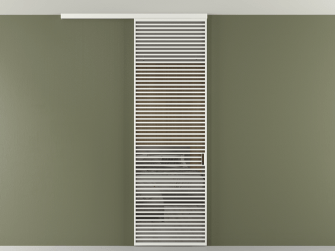 Перегородка Формато вдоль стены на потолок 1 створка АЛПР 040.07 Алюминий светло-серый Рефлективное серое стекло "Стопсол", калёное Цена 47361930 so'm | Volhovec