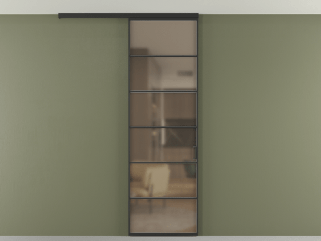 Перегородка Formato вдоль стены на потолок одностворчатая #VENDORCODE# #FURNISH# #GLASS# Цена #PRICE# #CURRENCY# | Volhovec