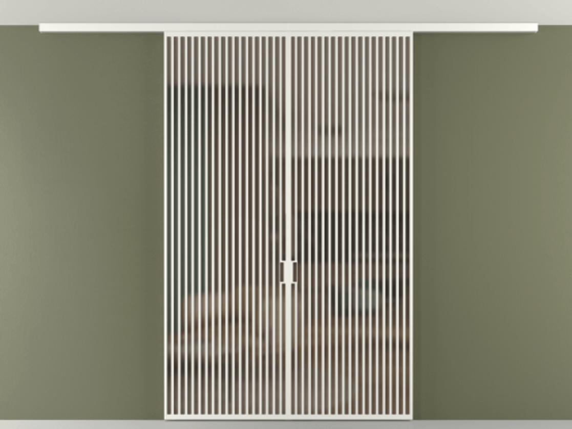 Перегородка Формато вдоль стены на потолок 2 створки АЛПР 040.06 Алюминий светло-серый Сатинированное бронзовое стекло, триплекс Цена 90034560 so'm | Volhovec