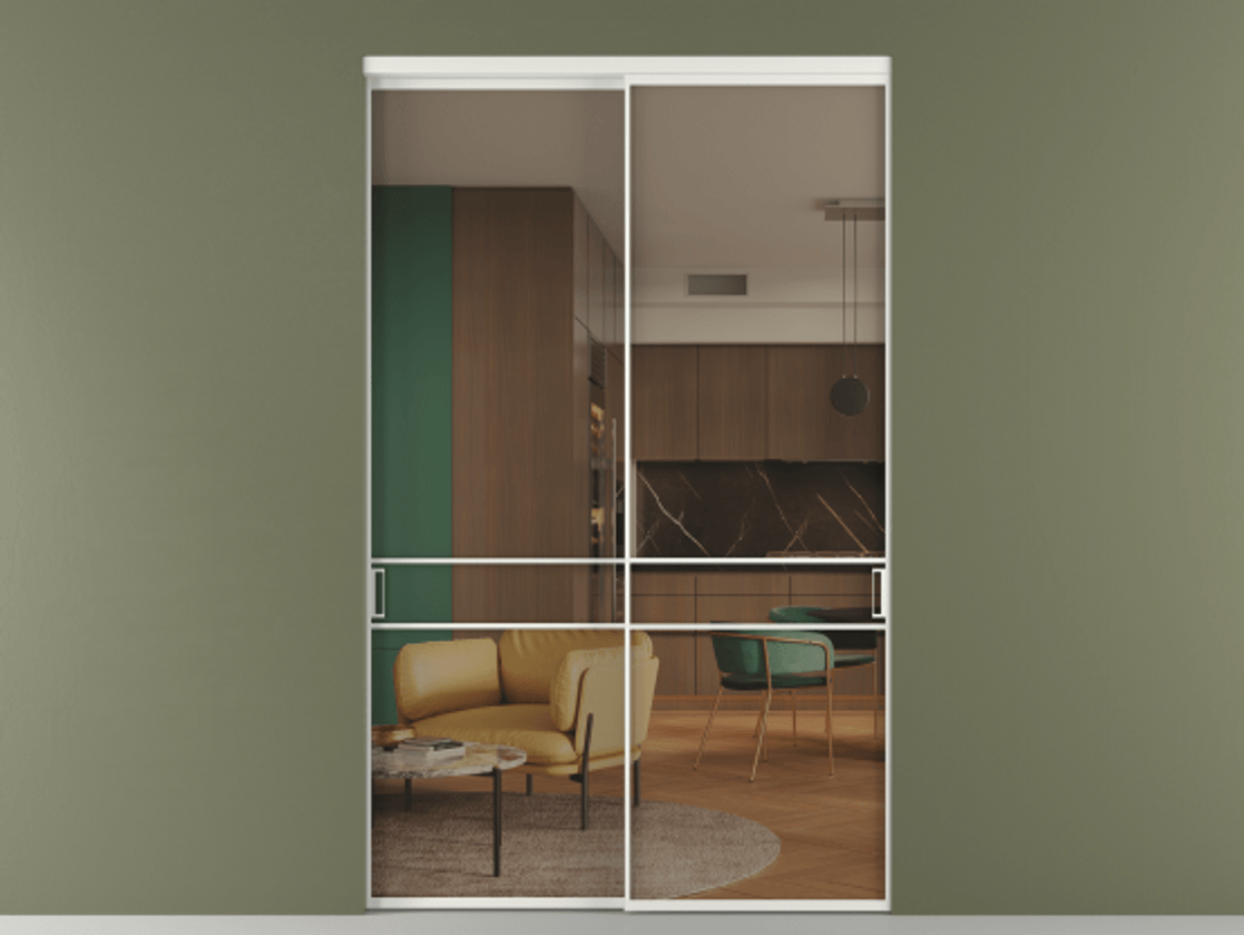 Перегородка Формато внутри проёма 2 створки АЛПР 040.02 Алюминий светло-серый Прозрачное бронзовое стекло, триплекс. Цена 86224250 so'm 1. Полотно 2 шт. (800/2100 мм)
2. Комплект установки раздвижной системы
3. Базовый комплект фурнитуры
4.Ручка Рондо. Фабрика дверей Волховец 8 (800) 551 43 19 Перегородка Формато внутри проёма 2 створки АЛПР 040.02 Алюминий светло-серый Прозрачное бронзовое стекло, триплекс Цена 86224250 so'm | Volhovec