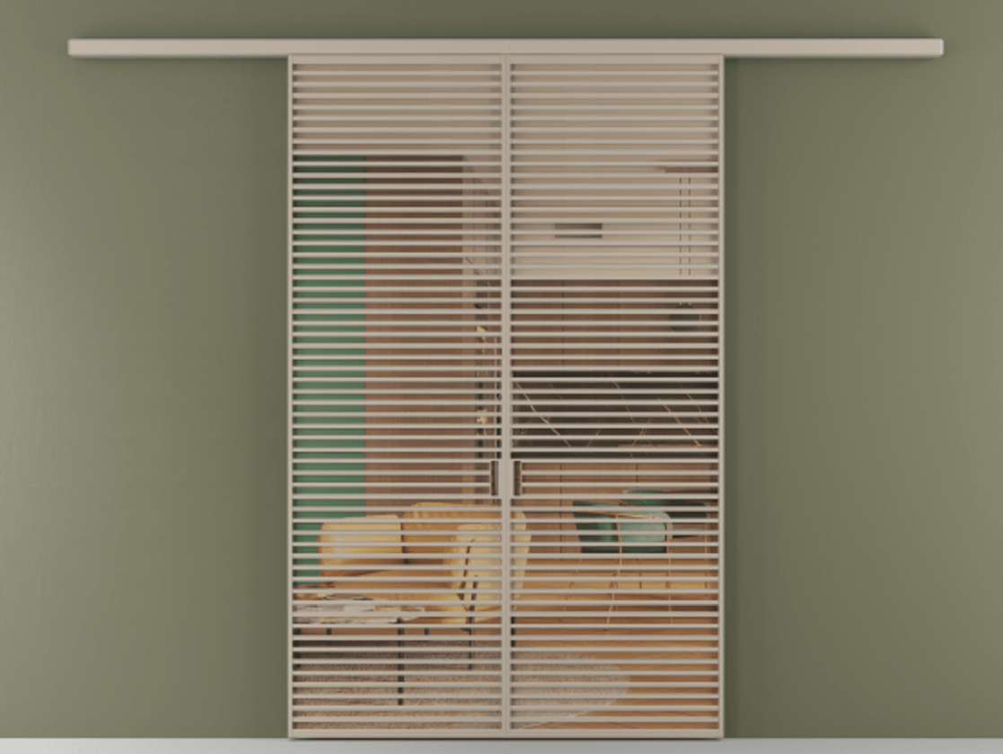 Перегородка Формато вдоль стены 2 створки АЛПР 040.07 Алюминий бисквитный Прозрачное оранжевое стекло, триплекс Цена 376700 ₽ | Volhovec