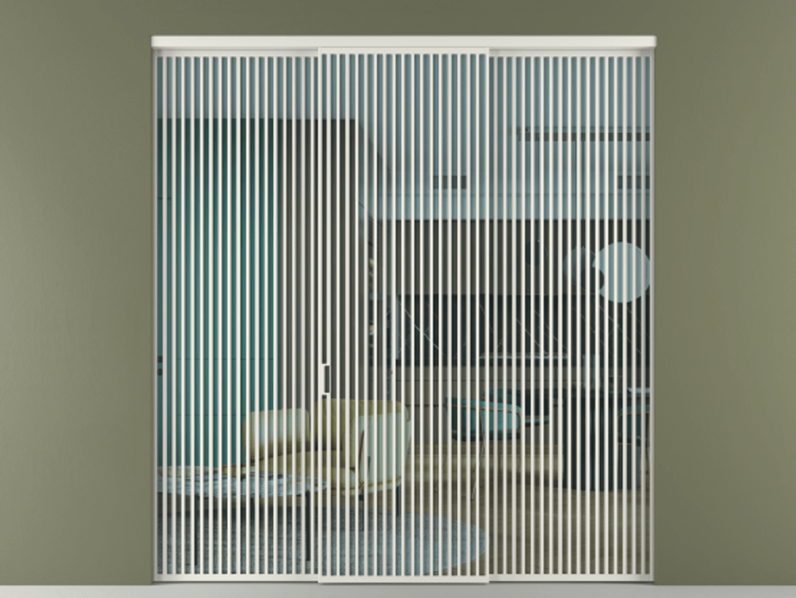 Перегородка Formato внутри проёма 3 створки АЛПР 040.06 Алюминий серый Прозрачное голубое стекло, триплекс Цена 98199220 so'm | Volhovec