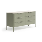 Комод Piega 6 ящиков Матовый оливковый тёмный
