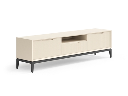 Мебель ТВ тумба Velvet. Цвет Матовый светло-бежевый. Материал Гладкая эмаль. Коллекция ТВ тумба Velvet. Картинка.
