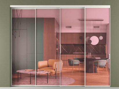 Алюминевая перегородка АЛПР 040.01_БЕЛ_ПРОЗ РОЗ_new. Цвет Алюминий Белый. Материал Алюминий. Коллекция Перегородка Formato внутри проёма телескопик синхро 3. Картинка.