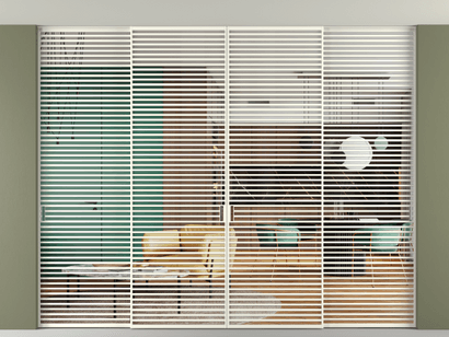 Алюминевая перегородка АЛПР 040.07_АЖМ_Crystalvision_new. Цвет Алюминий жемчужный. Материал Алюминий в эмали. Коллекция Перегородка Formato внутри проёма четырёхстворчатая со скрытым креплением в потолок. Фото. Алюминевая перегородка АЛПР 040.07_АЖМ_Crystalvision_new. Цвет Алюминий жемчужный. Материал Алюминий в эмали. Коллекция Перегородка Formato внутри проёма четырёхстворчатая со скрытым креплением в потолок. Картинка.