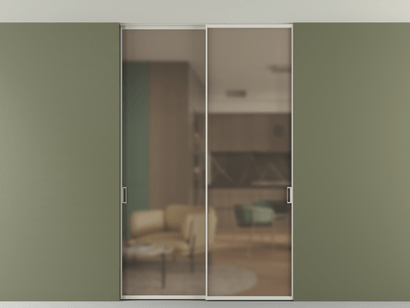 Алюминевая перегородка АЛПР 040.01_АОС_Бронза сатин триплекс_new. Цвет Алюминий облачно-серый. Материал Алюминий в эмали. Коллекция Перегородка Formato внутри проёма двустворчатая со скрытым креплением в потолок. Фото. Алюминевая перегородка АЛПР 040.01_АОС_Бронза сатин триплекс_new. Цвет Алюминий облачно-серый. Материал Алюминий в эмали. Коллекция Перегородка Formato внутри проёма двустворчатая со скрытым креплением в потолок. Картинка.