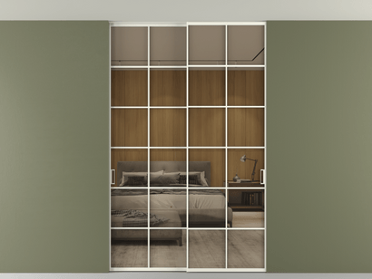 Алюминевая перегородка АЛПР 040.05_АЖМ_Stopsol Bronze_new. Цвет Алюминий жемчужный. Материал Алюминий в эмали. Коллекция Перегородка Formato внутри проёма двустворчатая со скрытым креплением в потолок. Фото. Алюминевая перегородка АЛПР 040.05_АЖМ_Stopsol Bronze_new. Цвет Алюминий жемчужный. Материал Алюминий в эмали. Коллекция Перегородка Formato внутри проёма двустворчатая со скрытым креплением в потолок. Картинка.