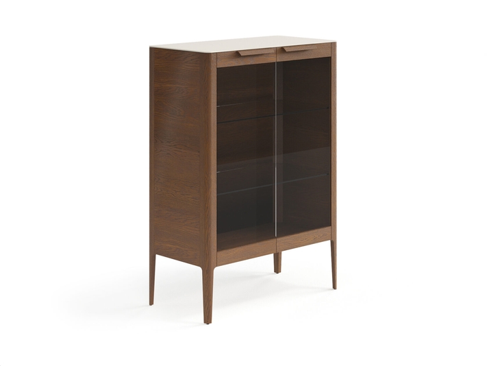 Мебель Витрина Piega. Цвет Дуб каштановый матовый. Материал Массив дуба матовый. Коллекция Витрина Piega. Картинка.
