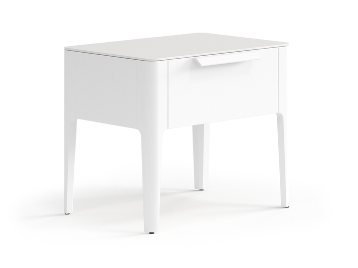 Мебель Тумба прикроватная Piega 1 ящик. Цвет Матовый белоснежный. Материал Гладкая эмаль. Коллекция Тумба прикроватная Piega 1 ящик. Фото. Мебель Тумба прикроватная Piega 1 ящик. Цвет Матовый белоснежный. Материал Гладкая эмаль. Коллекция Тумба прикроватная Piega 1 ящик. Картинка.