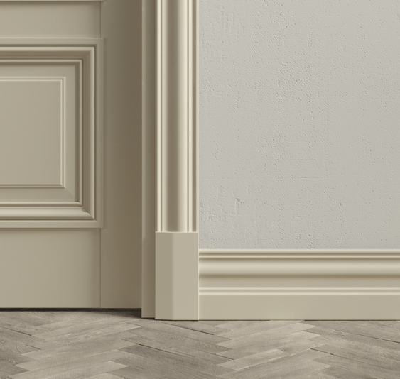 Плинтус Плинтус Высокий классический. Цвет Матовый бежево-серый. Коллекция Плинтус Высокий классический. Картинка.