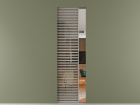 Алюминевая перегородка АЛПР 040.077 МНСР Бронза триплекс. Цвет Алюминий нейтральный серый. Материал Алюминий в эмали. Коллекция Перегородка Formato скрытый пенал 1 створка. Картинка.