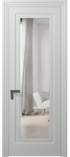 Дверь межкомнатная 8303 МССР ЗЕР. Цвет Матовый светло-серый. Материал Гладкая эмаль. Коллекция Rocca. Картинка.