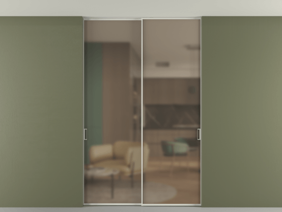 Алюминевая перегородка p2_01 Бронза сатин триплекс БЕЛ. Цвет Алюминий Белый. Материал Алюминий. Коллекция Перегородка Формато внутри проёма скрытое крепление в потолок 2 створки. Фото. Алюминевая перегородка p2_01 Бронза сатин триплекс БЕЛ. Цвет Алюминий Белый. Материал Алюминий. Коллекция Перегородка Формато внутри проёма скрытое крепление в потолок 2 створки. Картинка.