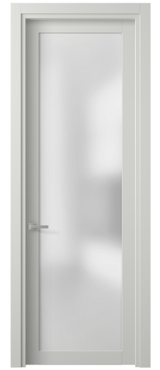 Дверь межкомнатная 2102 МССР САТ. Цвет Матовый светло-серый. Материал Гладкая эмаль. Коллекция Planum. Картинка.