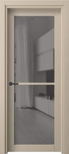 Дверь межкомнатная 2108 ПЭСБ ЗЕР СЕР. Цвет ПЭТ светло-бежевый. Материал ПЭТ. Коллекция Нео. Картинка.
