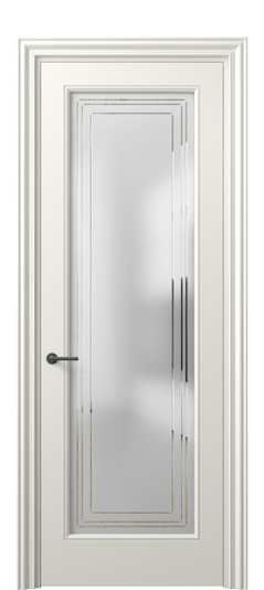 Дверь межкомнатная 8400 МЖМ Сатин с гравировкой Mascot. Цвет Матовый жемчужный. Материал Гладкая эмаль. Коллекция Mascot. Картинка.