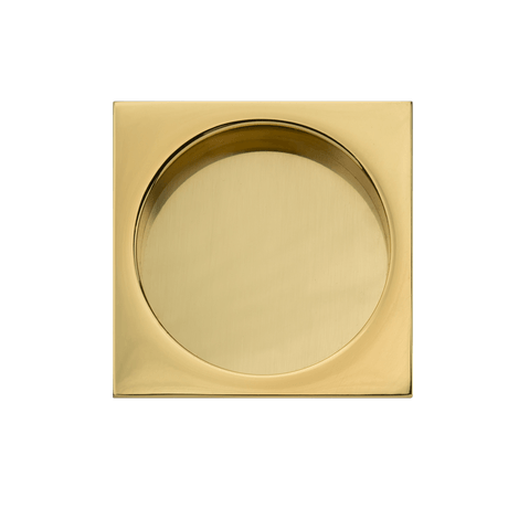 Ручки для дверей Ручка-квадрат для раздвижной двери без завертки Квадра. Цвет Полированное золото. Коллекция Ручка-квадрат для раздвижной двери без завертки Квадра. Картинка.