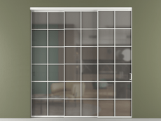 Перегородка Formato внутри проёма 3 створки с синхронным механизмом