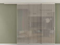 Перегородка Formato вдоль стены на потолок 3 створки с синхронным механизмом